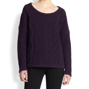 Rag‎ & Bone | Purple Chunky Knit Oversized Wool Cashmere Sweater Size S
